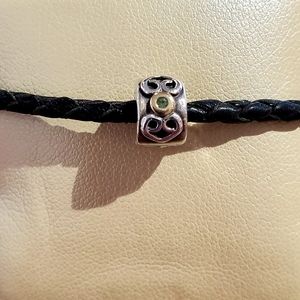 Authentic Pandora Leather Bracelet and Clip